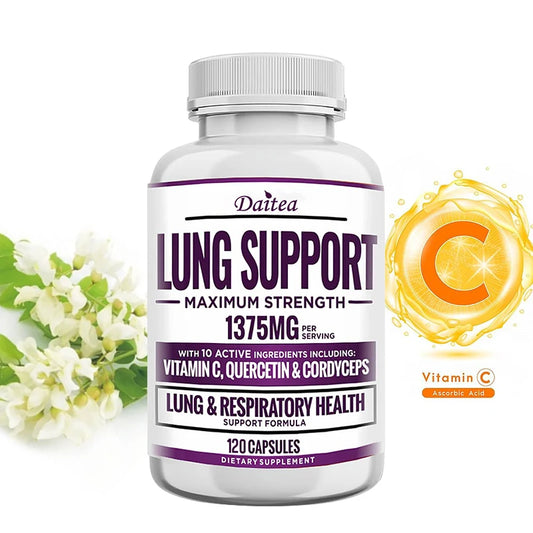 Supplement for Lung Cleanse & Detox, with Quercetin Bromelain Vitamin C & Cordyceps for Lung, Respiratory Support