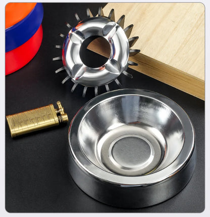 Smokeless Ashtray Metal Rotatable