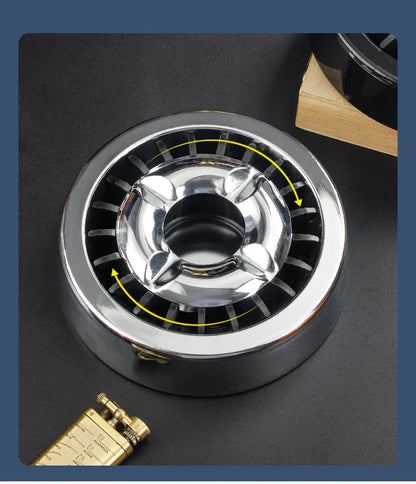 Smokeless Ashtray Metal Rotatable