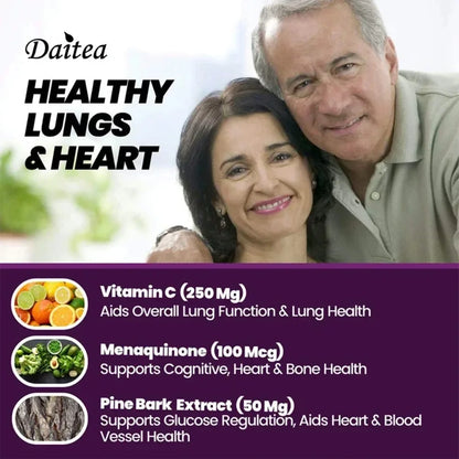 Supplement for Lung Cleanse & Detox, with Quercetin Bromelain Vitamin C & Cordyceps for Lung, Respiratory Support