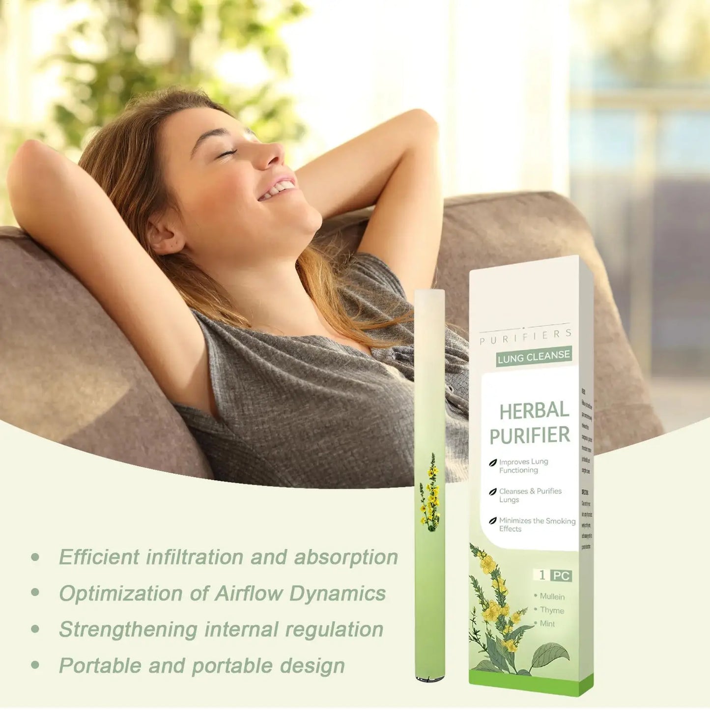 Lung Nasal Inhaler Natural Air Freshening Soothing Diffuser
