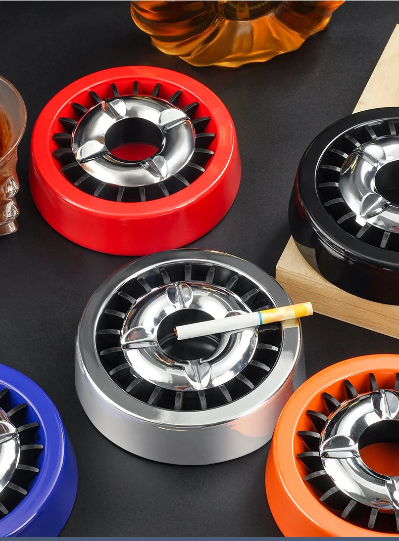Smokeless Ashtray Metal Rotatable