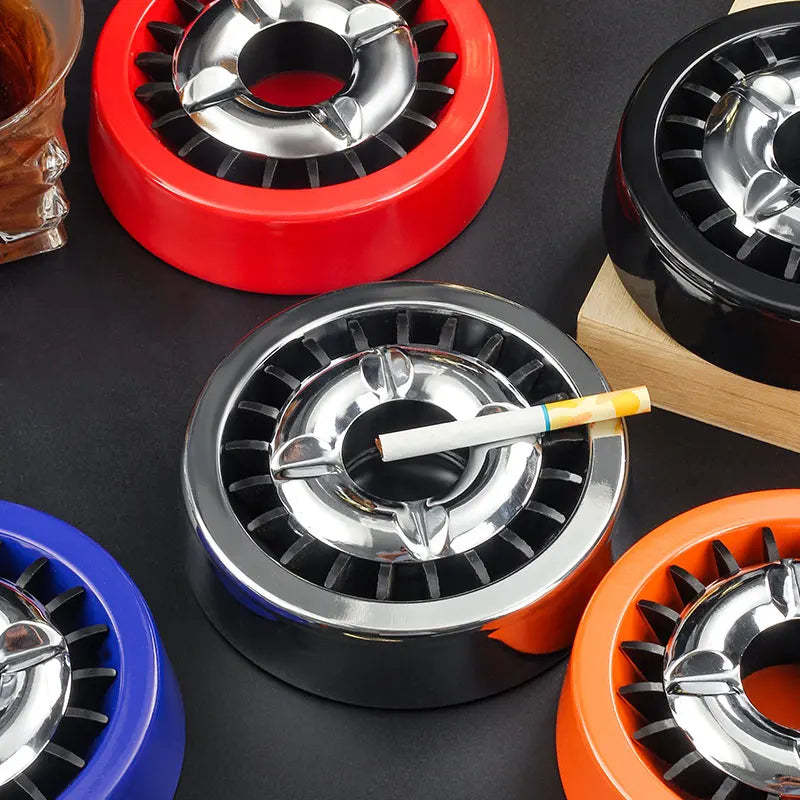 Smokeless Ashtray Metal Rotatable