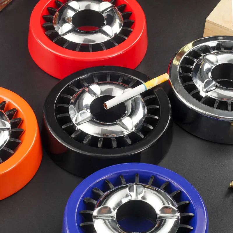 Smokeless Ashtray Metal Rotatable