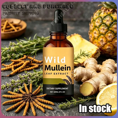 Mullein Drops with Ginger & Lemon for Lung Cleanse and Detox