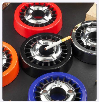 Smokeless Ashtray Metal Rotatable