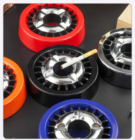 Smokeless Ashtray Metal Rotatable