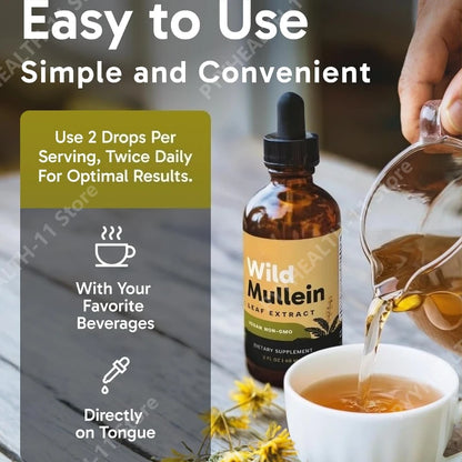 Mullein Drops with Ginger & Lemon for Lung Cleanse and Detox