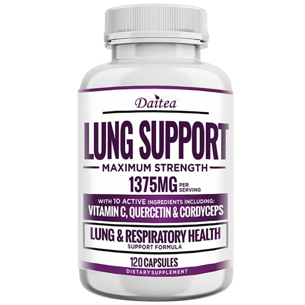 Supplement for Lung Cleanse & Detox, with Quercetin Bromelain Vitamin C & Cordyceps for Lung, Respiratory Support