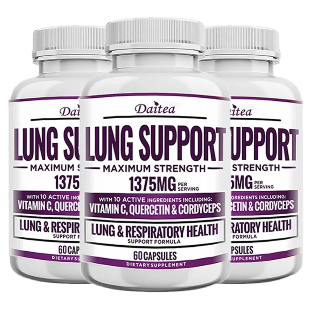 Supplement for Lung Cleanse & Detox, with Quercetin Bromelain Vitamin C & Cordyceps for Lung, Respiratory Support