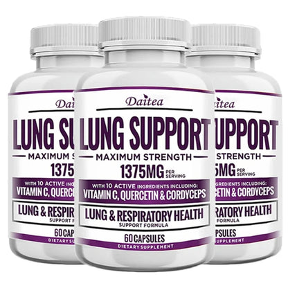 Supplement for Lung Cleanse & Detox, with Quercetin Bromelain Vitamin C & Cordyceps for Lung, Respiratory Support