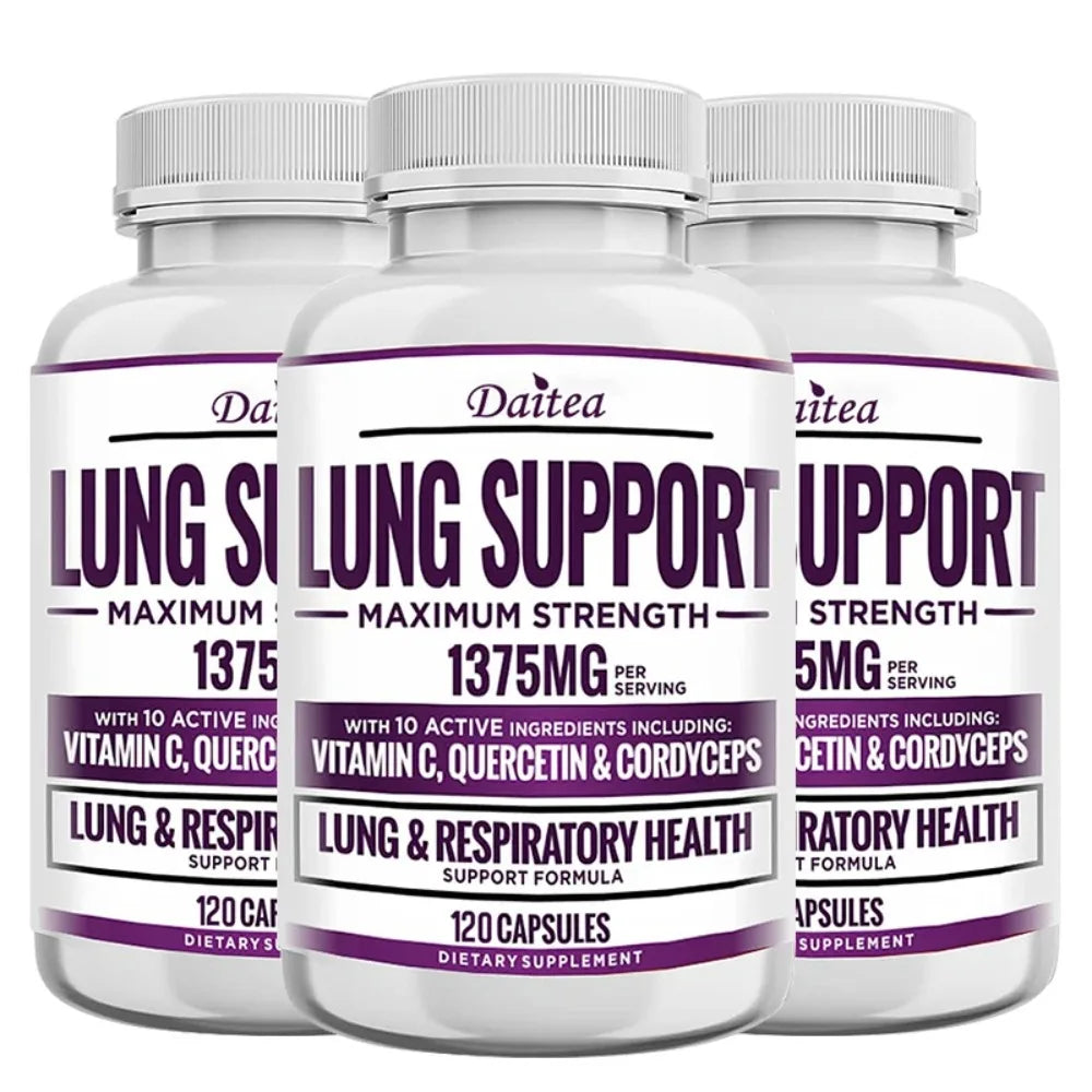 Supplement for Lung Cleanse & Detox, with Quercetin Bromelain Vitamin C & Cordyceps for Lung, Respiratory Support