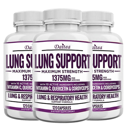 Supplement for Lung Cleanse & Detox, with Quercetin Bromelain Vitamin C & Cordyceps for Lung, Respiratory Support